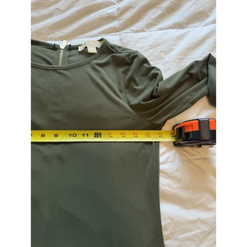 Michael Kors Dress Women's Olive with Gold Zippers Women's XS preppy Office Y2K